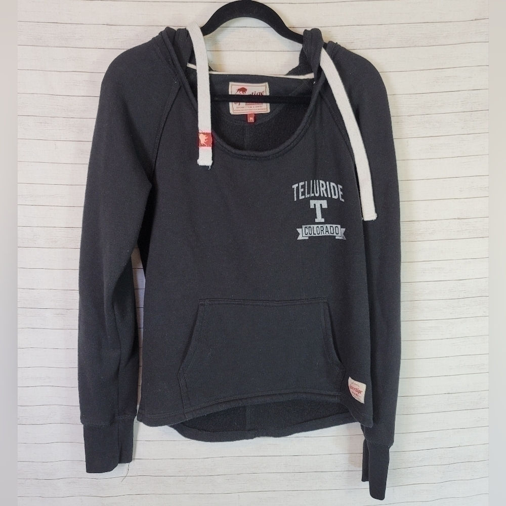 TELLURIDE COLORADO BLACK HOODIE FROM SPORTIQE, SZ MEDIUM